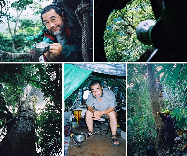 為了拍攝，劉燕明時常需要進入人煙稀少的山林中，還曾在離地21公尺高的樹屋上住了20多天。　劉燕明/提供
